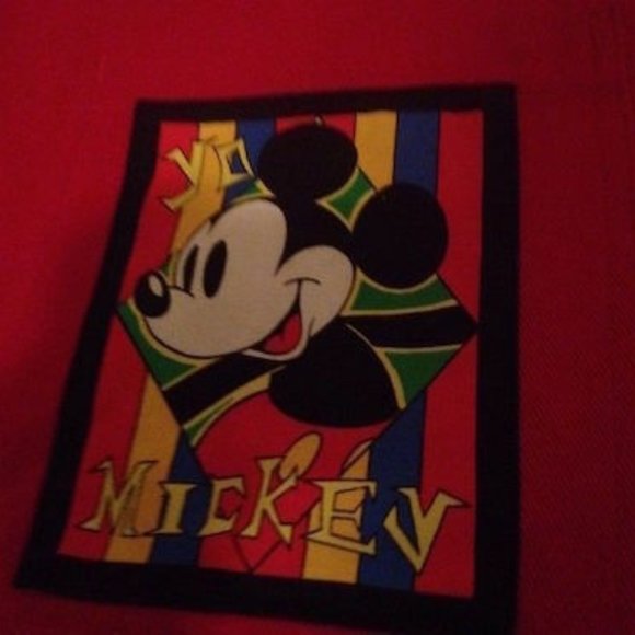 Vintage Mickey & Co. Unisex Adult Red Denim Jean Jacket Sz XL - Picture 2 of 7